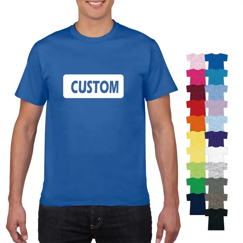 Wholesale Bulk Unisex Custom Design Low MOQ Plain O Neck Mens T Shirt Cotton Blank Printing Tshirt