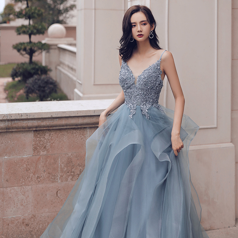 Robe De Soirée Longue En Satin - Dos Nu, Bretelles Spaghetti - Pour Mariage, Cocktail, Soirée