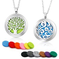 Collier diffuseur d'huiles essentielles aromathérapie avec cœur en acier inoxydable personnalisé avec pendentif médaillon