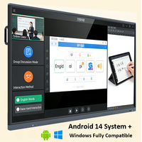 Pantalla Interactiva Inteligente de 65 y 86 Pulgadas, Android/Windows, 4K UHD, para Educación, Escuelas, Conferencias, Reuniones, Negocios, FCC/CE