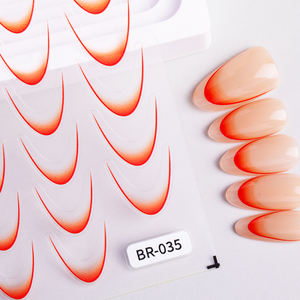 Mật Ong Cô Gái Thiết Kế Móng Tay Nghệ Thuật Tùy Chỉnh Decals 11 Màu Sắc V Hình Dạng Mỏng Móng Tay Pháp Gradient Dán Dán Pháp Cho Móng Tay - Product Image 2