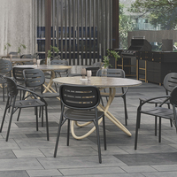 Ensemble de table et chaises de jardin en aluminium pour hôtel, mobilier de terrasse, ensemble de repas en plein air, mobilier de bord de piscine