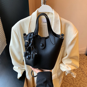 Sac bandoulière <span class=keywords><strong>femme</strong></span> en PU, style français simple et élégant, mini sac seau à poignée supérieure, idéal pour les loisirs, les voyages et le shopping quotidien – Nouvelle collection 2025 – Vente en gros - Product Image 2