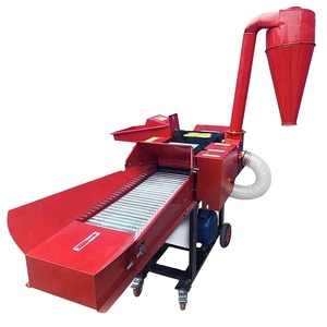 Machine à couper l'herbe compacte rouge avec moteur et bande transporteuse pour le traitement des matériaux secs et humides Capacité de traitement de 3 à 5 tonnes par heure - Product Image 1