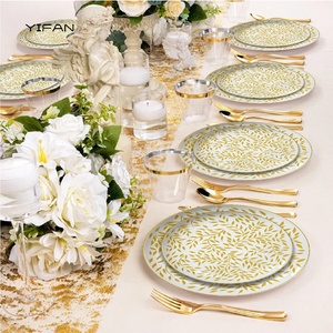 Luxury With Gold Rim Ceramic Plate Dinner Porcelain Dishes <b>Set</b> Tableware <b>Dinnerware</b> <b>Sets</b> - Product Image 6