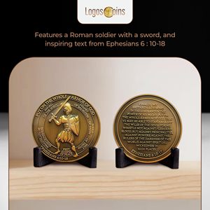 Moneda <span class=keywords><strong>de</strong></span> Desafío Personalizada con la Armadura <span class=keywords><strong>de</strong></span> <span class=keywords><strong>Dios</strong></span>, Moneda <span class=keywords><strong>de</strong></span> Desafío Cristiana Chapada en Oro Antiguo - Monedas Conmemorativas para Coleccionistas - Product Image 5