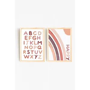 Set of 2 Pictures with Happy Design Wooden <b>Frames</b> Wall Art Collection-Multiple Sizes (30x40 23x32 40x60) - Product Image 3