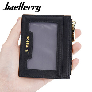 กระเป๋าใส่บัตรผู้หญิง Baellerry หนัง PU กระเป๋าใส่เหรียญแบบมีซิปขนาดเล็ก กระเป๋าสตางค์ใส่บัตรประชาชน แฟชั่นเรียบง่าย สีพื้น - Product Image 5