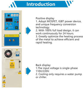 Four à induction haute fréquence pour le forgeage, le trempage, l'anneautage, le brasage et la fusion des métaux - Construction en acier inoxydable - Product Image 3