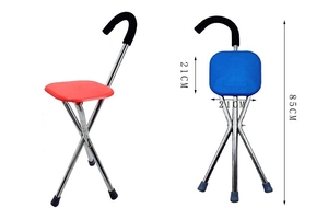 كرسي قصب المشي تلسكوبي مطوي لكبار السن مع مقاعد لعلاج إعادة التأهيل - Product Image 5