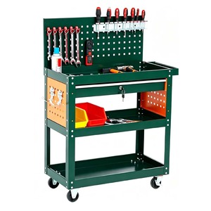 Heavy Duty Cabinet Three-layer <b>Trolley</b> Auto Repair Side Panel Mobile Car Multi-function Household Storage Warehouse 300kg Load - Product Image 1