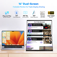 Monitor Portabel Ultra-Tipis 14-Inci 1920x1080 IPS Antarmuka Tipe-C Kecerahan 400cd/m LED Backlit Speaker Internal