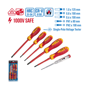 FIXTEC 6pcs <b>Screwdriver</b> Electricians Electrical Work Repair Tool Kit 1000V Safe VDE Insulated Set FHISD061 <b>Screwdriver</b> - Product Image 5