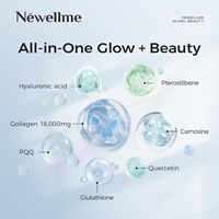 Boisson au collagène anti-glycation Newellme Glow Beauty pour une peau jeune, liquide oral, 14 bouteilles, livraison rapide, Super Septembre