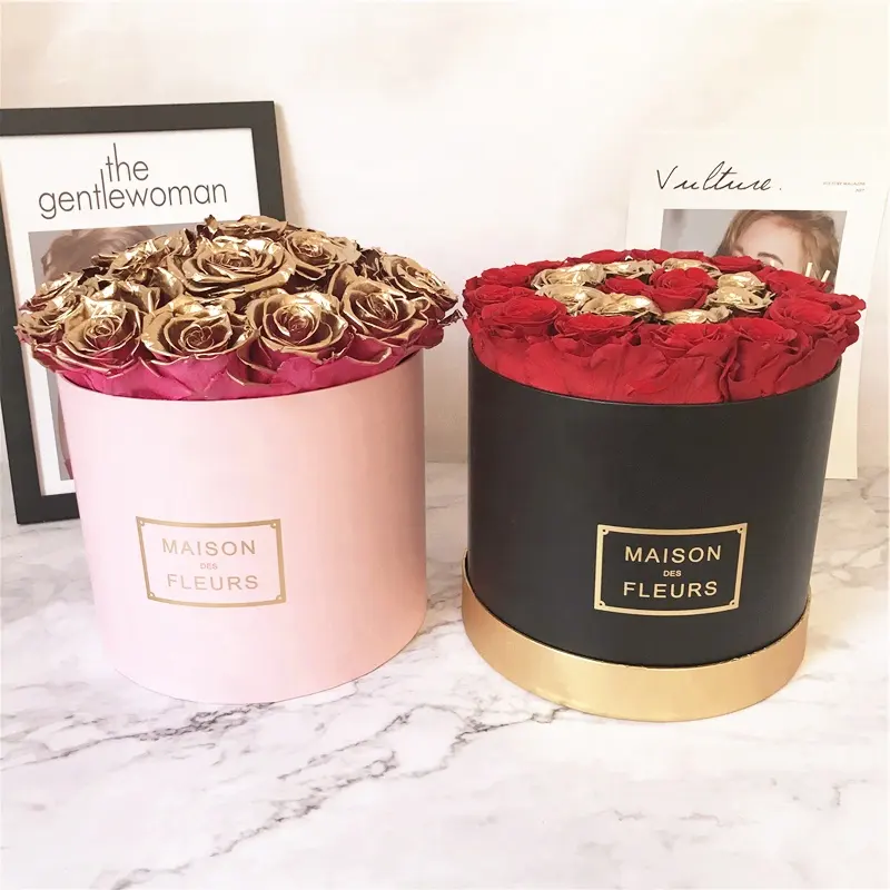 Nouveauté de luxe fleur conservée pour toujours boîte de Roses éternelles cadeaux saint-valentin fête des mères 2023 Roses conservées