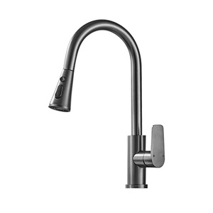 Super Factory Kitchen Faucet Pull Out <b>Spray</b> Single Handle Ceramic Valve Deck <b>Mounted</b> Modern Style Hot Cold Water Control - Product Image 5