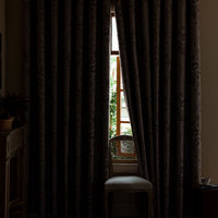 Rideau occultant à œillets en polyester à motif floral pastoral pour chambre et salon