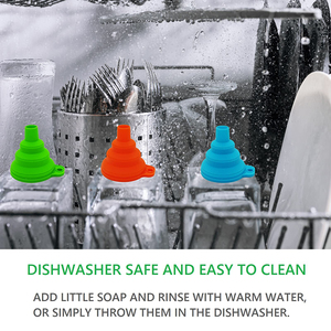 Mini funil dobrável de silicone para cozinha de qualidade alimentar, funil pequeno dobrável para transferência de líquidos e pós - Product Image 5