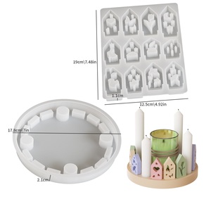 INTODIY ahueca hacia fuera el amor hoja pájaro casa combinación de inserción molde de silicona Casa Europea candelabro decoración molde de yeso - Product Image 6