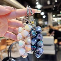 Porte-clés transfrontalier en acrylique, série motif fleur et chaîne de raisins, style mignon, emballé individuellement, mode personnalisée, pour petite amie