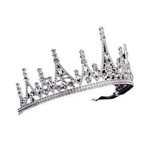 Tocado de Novia de Aleación de Cristal, Accesorios para el Cabello de Moda Atmosférica de Lujo para Boda, Corona Chapada en Rodio para Rito de Cumpleaños de Dieciocho Años - Product Image 5
