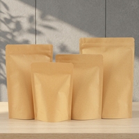 Sacs refermables biodégradables personnalisés avec logo pour sucre, café, emballage, sacs en papier kraft, sacs à collation, noix, thé, sacs à fond plat