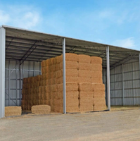 Cobertizo de heno de estructura de acero prefabricado grande, caseta aislada para perros, cobertizo de granja, cobertizo de almacén, construcción