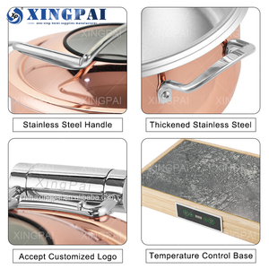 XINGPAI autres fournitures pour hôtels et restaurants chauffe-plats pour <span class=keywords><strong>buffet</strong></span> en acier inoxydable ensemble de chauffe-plats ronds - Product Image 6