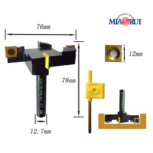 Miaorui 12.7*76*78L*4T 1/2 Zoll Schaft Gold Schlitzfräser Holz-Langlochfräser CNC Spoilboard Oberflächenfräser - Product Image 2