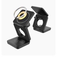 Chargeur sans fil pliable tout-en-un G10 pour téléphone et écouteurs, support de charge rapide magnétique 15W pour montre avec emplacement d'origine