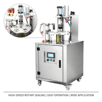 Machine de scellage thermique rotative pneumatique automatique pour l'emballage de boissons et de produits, couvercles en aluminium, petites boîtes de thé, café, aliments