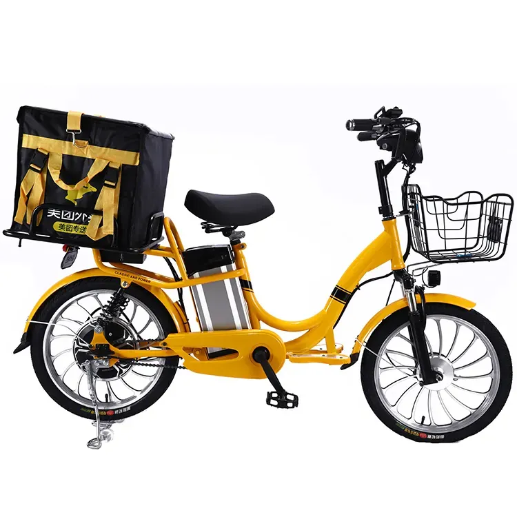 Vélo électrique populaire de 18 "20" pouces livraison de nourriture 48V 60V 350W 500W ville Electrico vélo électrique caogo