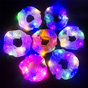 Coleteros LED Luminosos para el Cabello, Lazos Elásticos Brillantes, Bandas Luminosas Coloridas para Mujeres y Niñas, Coleteros de Satén Novedosos - Product Image 2