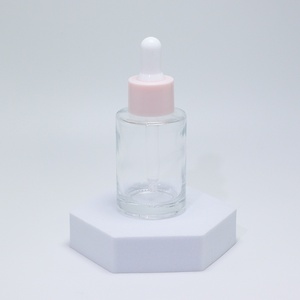New 30ml Round Glass Transparent Frosted Flat Shoulder Dropper <b>Bottle</b> - Product Image 4