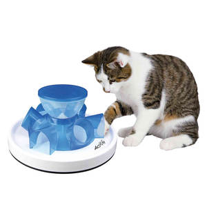 Túnel de Actividad para Gatos con Comedero, 28 cm, Azul, Juguete Interactivo para Mascotas - Product Image 1