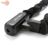 Cadenas à chaîne en acier portable, résistant à l'usure, avec manchon en nylon, à clé, anti-coupure, pour casque de moto et portail