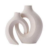 Nordischer Stil Keramik-Vase in Weiß Inspiriert von Europäischem Luxus Einfaches Hochwertiges Design Blumen-Ornamente Keramik-Porzellan-Vasen