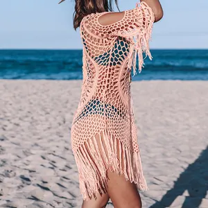 夏のファッションビーチ服ホット手編みビキニスモックセクシーな中空スカート