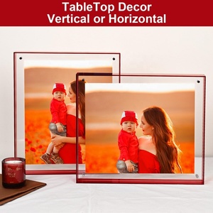 Magnifique cadre <span class=keywords><strong>photo</strong></span> magnétique rotatif double face en acrylique, présentoir flottant pour table, pour la maison - Product Image 5