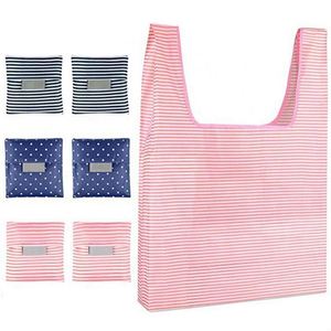 Custom Foldable Grocery Bags Eco-friendly Ripstop Reusable <b>Folding</b> Polyester Shopping Bag With Logo - Product Image 6