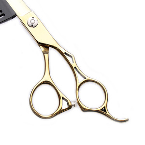Gold Comb-Shaped Hair Scissors Flat Shears Thinning Scissors Professional Hairdressing Tools Household Haircutting Equipment - Product Image 2