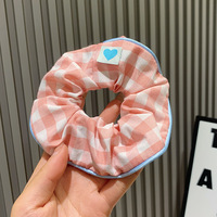 Ins nouvelle couleur bonbon cheveux chouchous coréen Plaid frais cheveux cravates femmes Simple tissu cheveux élastiques accessoires pour les filles