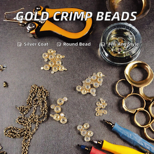 Cuentas de Presión Redondas de Latón Chapado en Oro de 18k, Separadas y Ajustables, Sirven como Fijador para la Fabricación de Joyas - Product Image 2