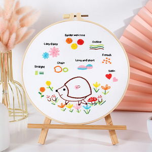 Mèo đơn giản mô hình thêu Starter Kit cho người mới bắt đầu đóng dấu Cross Stitch Bộ dụng cụ với <span class=keywords><strong>1</strong></span> thêu Hoop và chủ đề màu sắc - Product Image 5