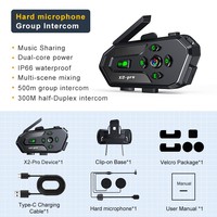 Casques de moto LP X2-PRO en acier inoxydable, étanches, pour le partage de musique, double usage sport/tout-terrain, interphone 6 motards 500M, automatique