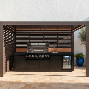 Armoire de cuisine en aluminium personnalisée de qualité supérieure pour camping en plein air barbecue armoire de cuisine moderne en acier inoxydable sous pergola - Product Image 3