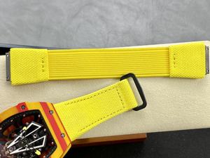 Reloj Mecánico Luminoso a Prueba de Agua de Súper Calidad, Movimiento Tourbillon de Fábrica BBR, RM27-03 NTPT, Esqueleto de Carbono Amarillo - Product Image 6