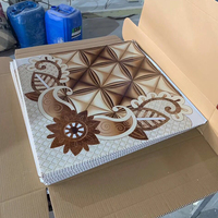 Nouveau panneau de plafond en PVC blanc carré 3D moderne décoratif pour l'intérieur, 60 x 60, carreaux de plafond 2x2 pour le plafond de la maison