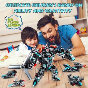 Blocs de construction <span class=keywords><strong>Robot</strong></span> à assembler soi-même, briques de combat, jouets éducatifs, pour enfants, 25 pièces en 1 - Product Image 6
