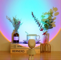 Projecteur Coucher de Soleil Robot RTS, Veilleuse Astronaute, Lampe d'Ambiance Décorative, Alimentation par Batterie